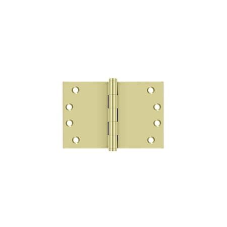 Deltana 4 x 6 Square Corner Hinge Unlacquered Brass Finish DSB40603-UNL